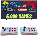 Consola PREMIUM com milhares de jogos com dois comandos sem fios Branca