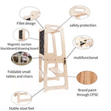 Torre di apprendimento Montessori pieghevole (panca e tavolo) con lavagna