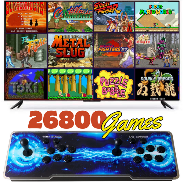 Consola Pandora Box retroiluminada con 26800 juegos retro y juegos 3D y sistema de sonido