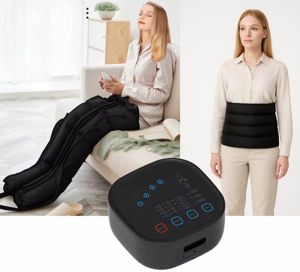 Máquina de Pressoterapia para Pernas e Abdómen / Massajador de Pernas e Cintura com Compressão de Ar