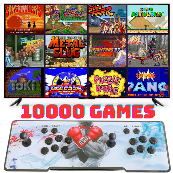 Consola Pandora Box retroiluminada con 10.000 juegos retro y juegos 3D y sistema de sonido Street Fighter Special Edition