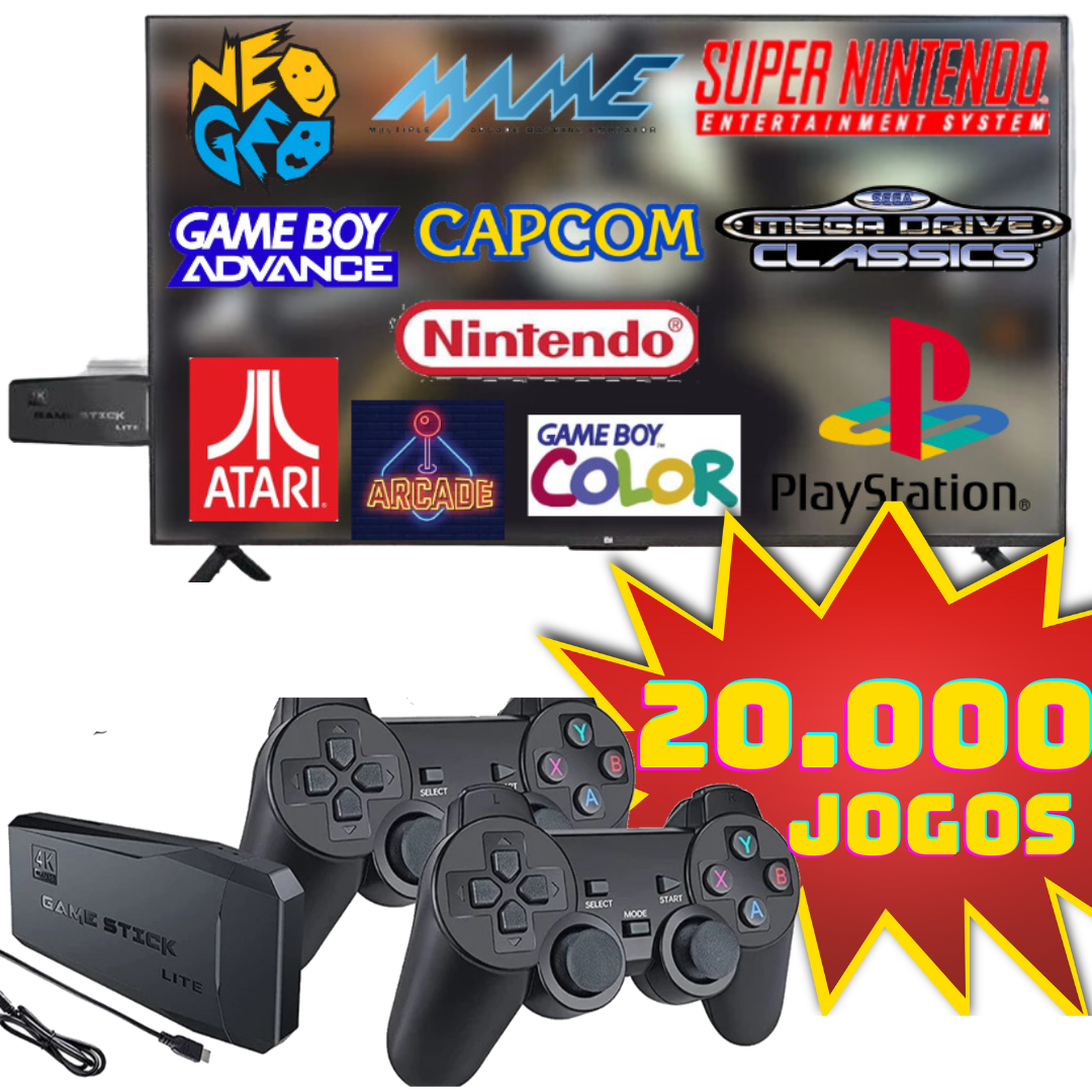 Consola com 20.000 jogos retro e 2 comandos sem fio – Nice Stuff