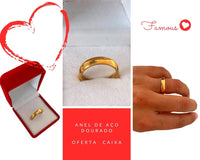 Anillo de acero bacalao. A6 (Oro - Tamaños 16 a 21)