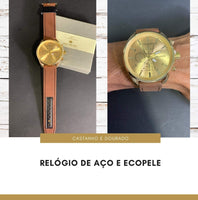 Orologio uomo acciaio ed ecopelle cod. H29