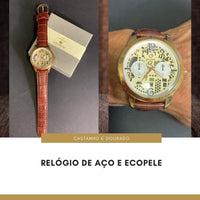 Orologio da uomo in acciaio ed ecopelle cod. H37