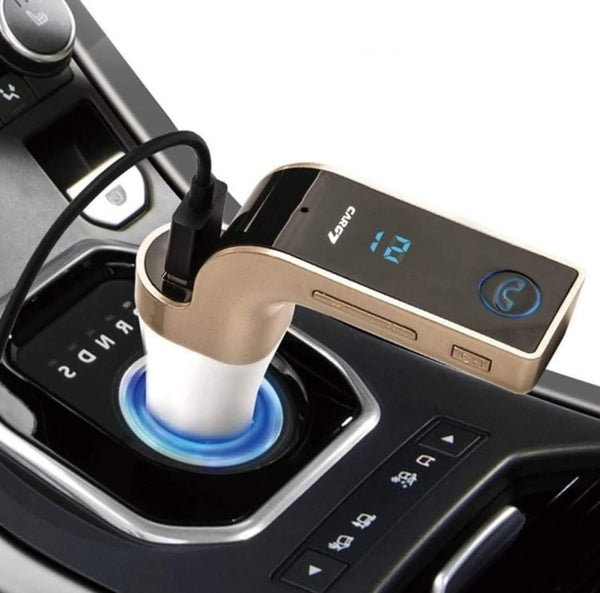 Transmisor y cargador Bluetooth para coche.
